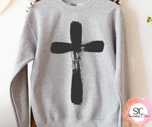 Amy Martino— Grunge Cross: Large, athletic Heather, long sleeve tee