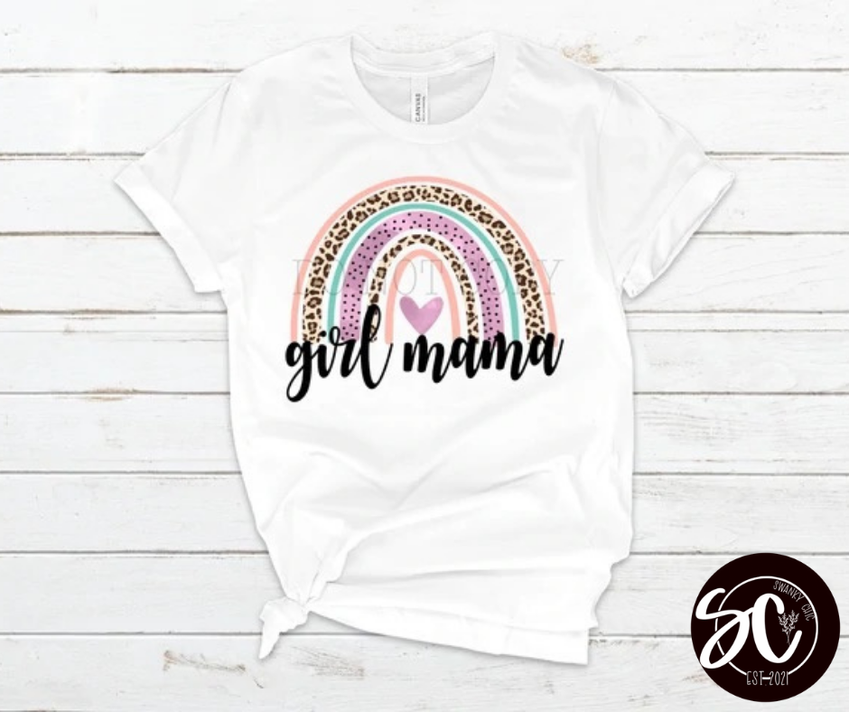 Brooke Williams — Girl mama rainbow: XL, white, crewneck tee