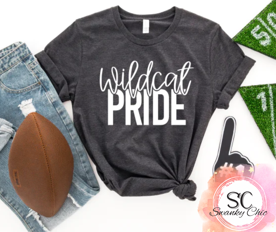 Christy Kuntz — Wildcat Pride: Small, dark Heather grey, crewneck tee
