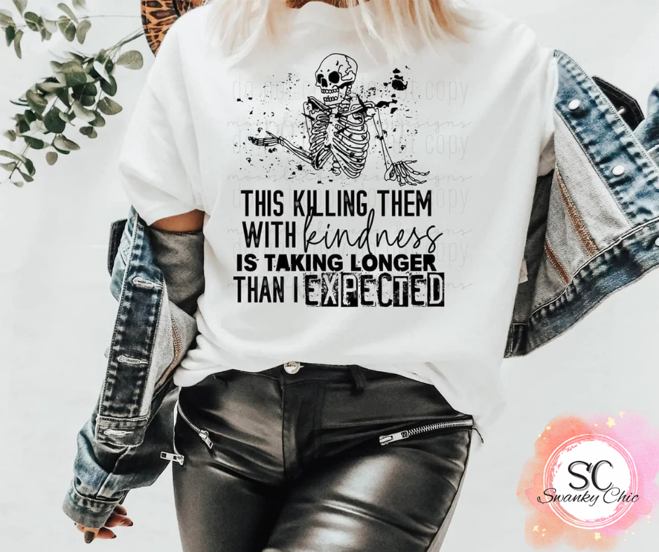 Ashley Harris Vanderpool — Killing them with kindness: XL, silver, v-neck tee