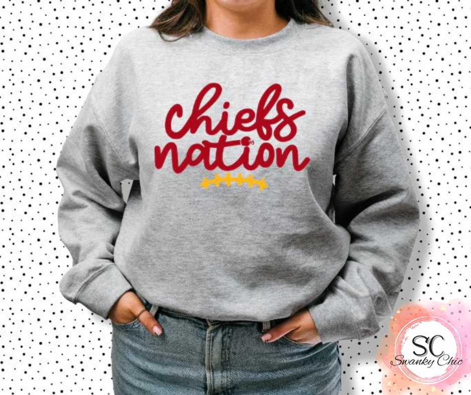 Jessica Fakhoury — Chiefs Nation (puff): 2X, athletic Heather grey, long sleeve tee