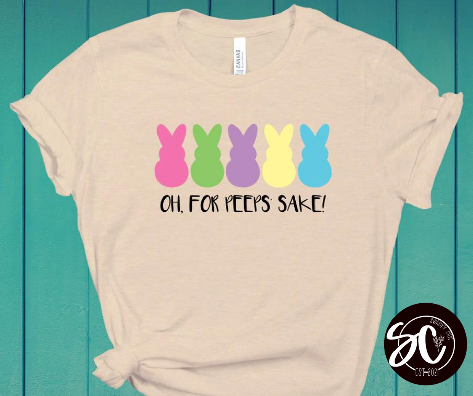 Angela Hankins — for Peep’s sake: 2XL, Heather sand dune, crewneck tee