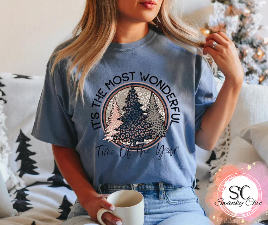 Kim Updegraff — it’s the most wonderful time: Large, mystic blue (1717), crewneck tee