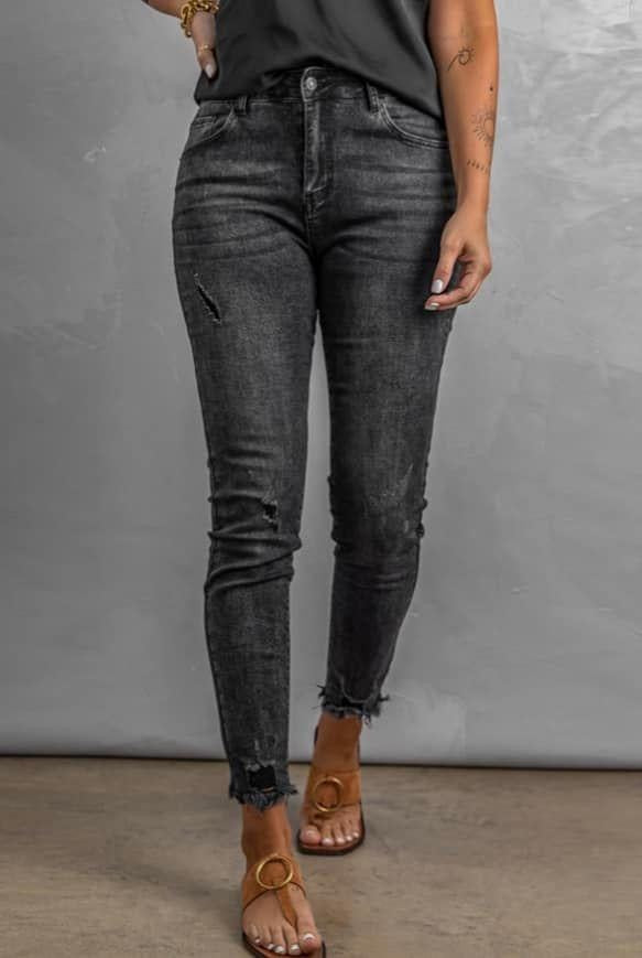 Nicole Olender — Medium, smoke wash, skinnies