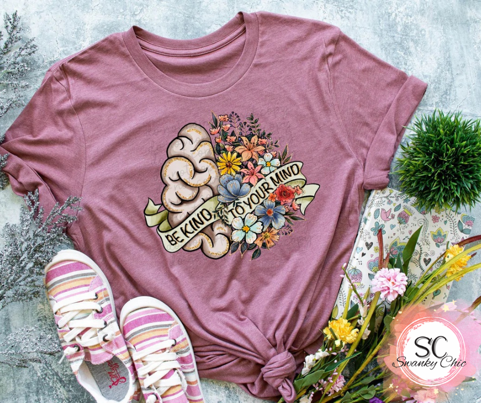 Angi Symons — Be kind to your mind: Large, v-neck tee