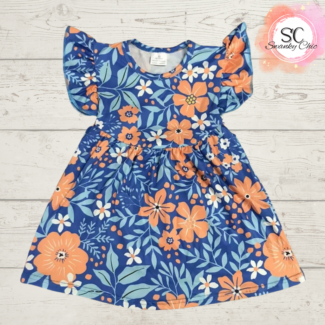 Angi Symons — 8/9 Girl’s, blue floral dress