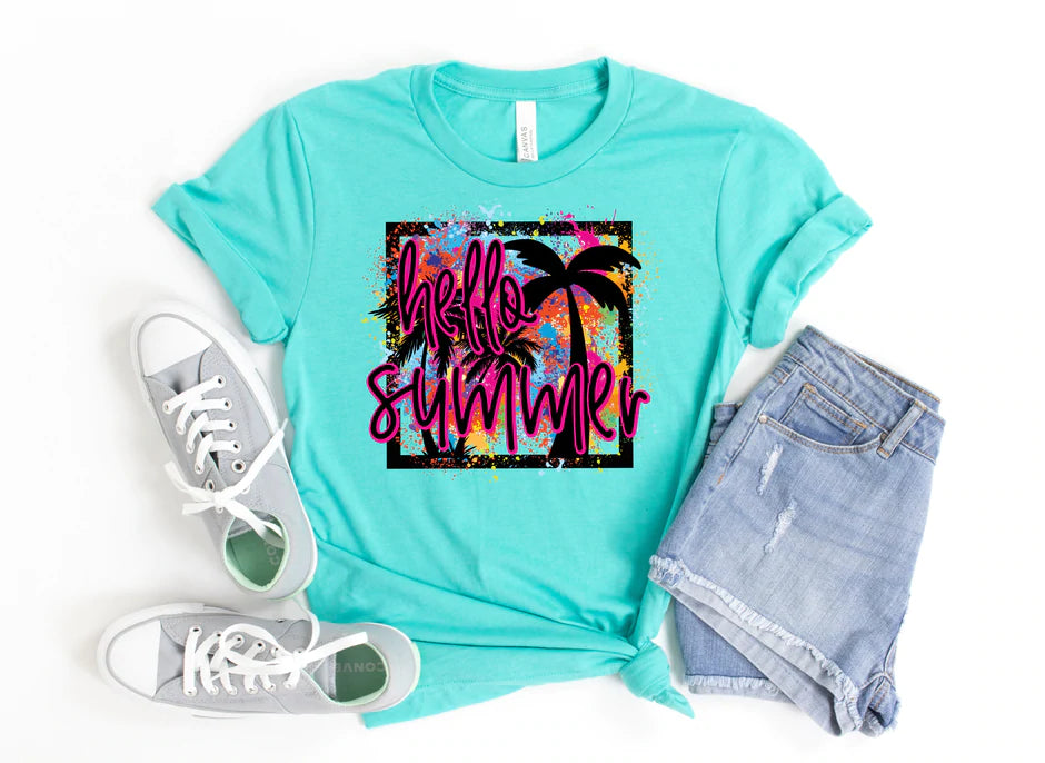 Brittany Martin — Hello Summer Splatter: 2X, crewneck tee