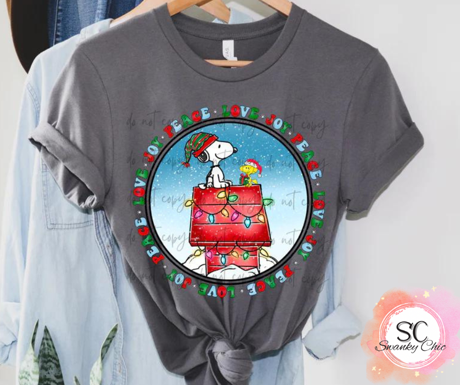 Kim Updegraff — Snoopy Christmas: 3X, 3001 asphalt, crewneck tee