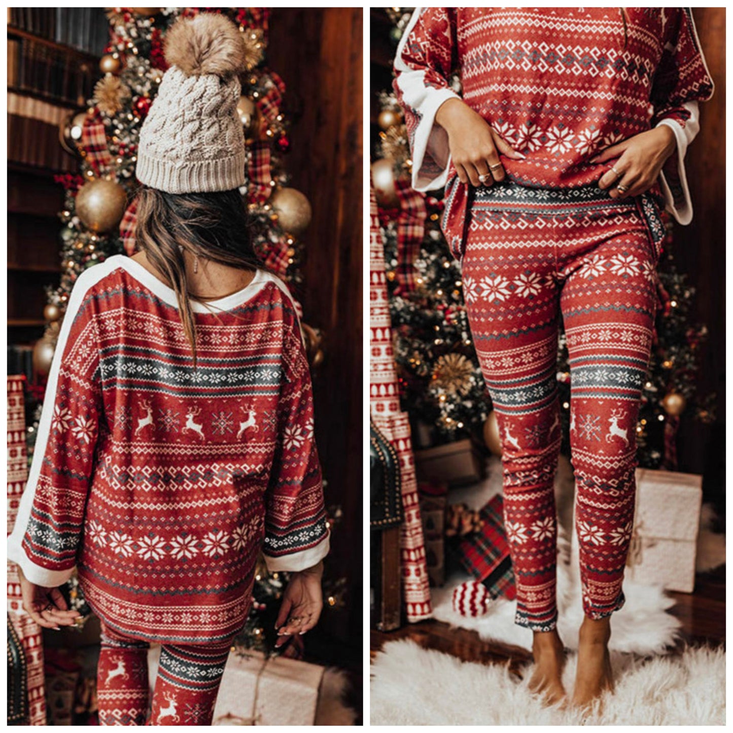 Lori Ann — small, red/cream winter Jammie’s
