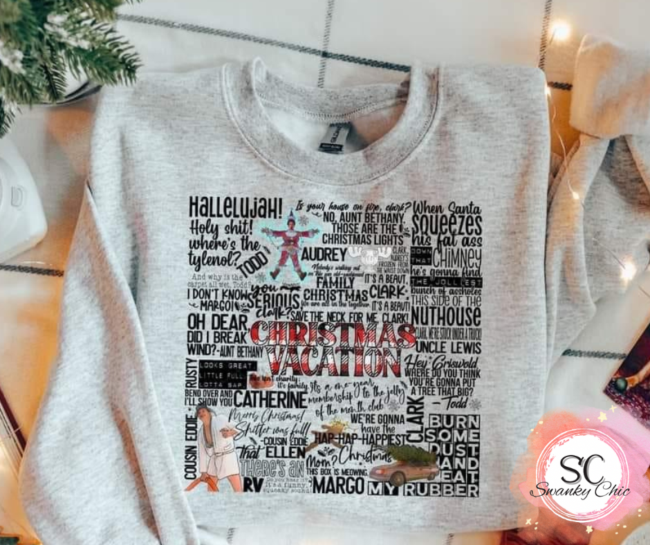 Casey Fleming — Christmas Vacation: Medium, athletic Heather, crewneck sweatshirt