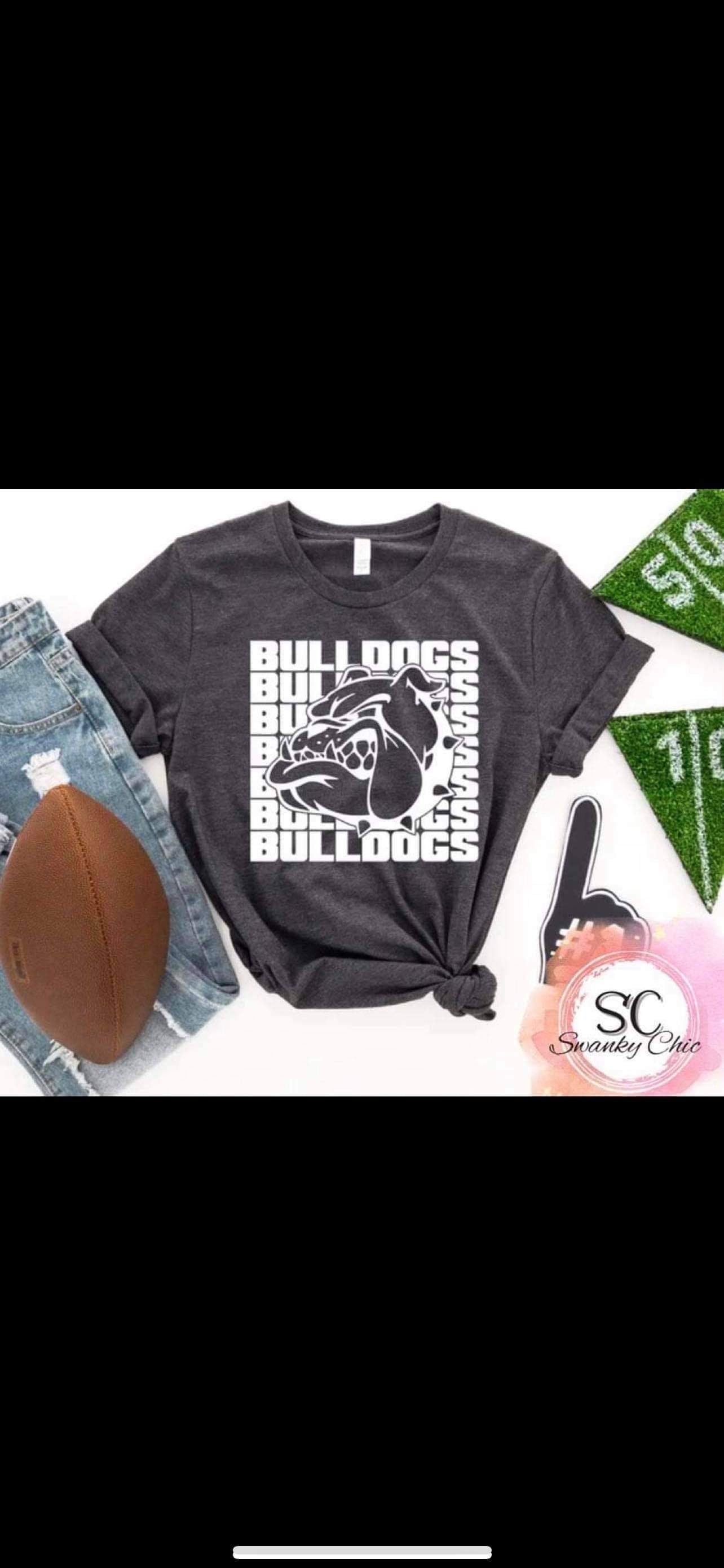 Kirsten Jutte — Bulldogs stacked mascot: small, evergreen, crewneck tee