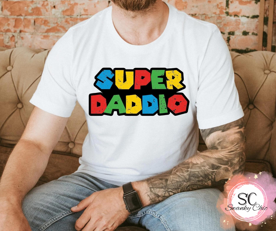 Sarah Gabbard — Super Daddio: 3X, storm, crewneck tee