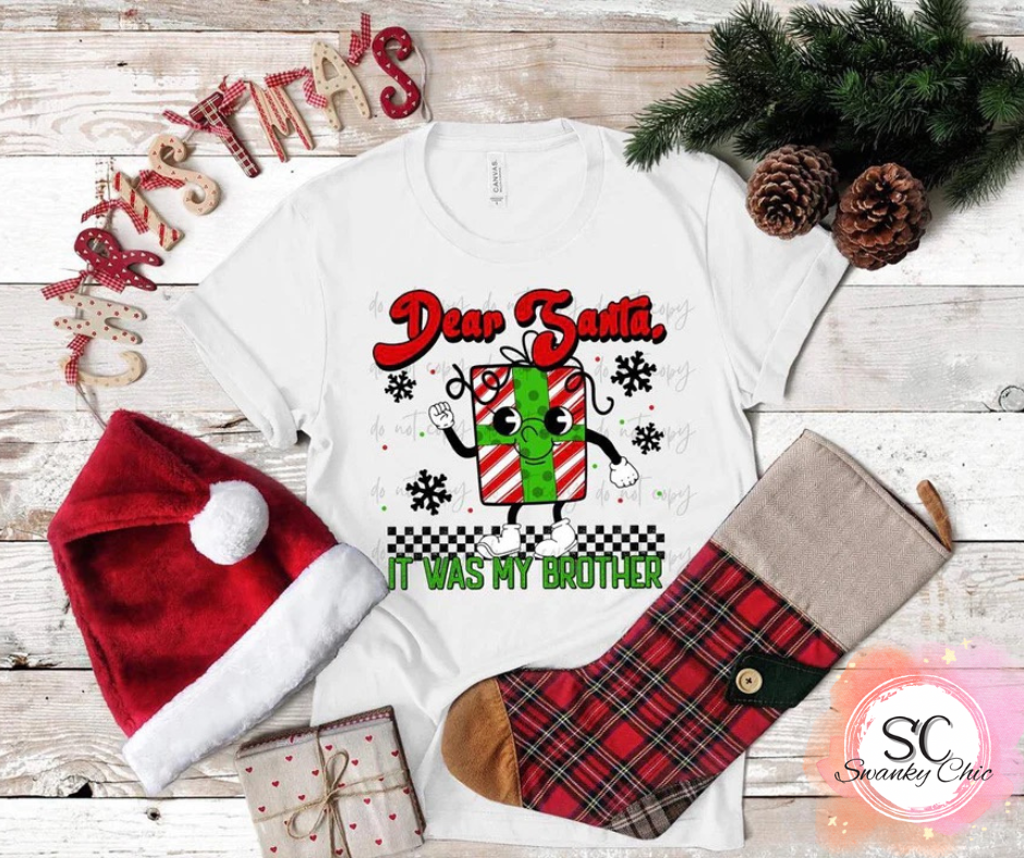 Debbie Warner — Santa, it was my brother: 4T, white, long sleeve tee
