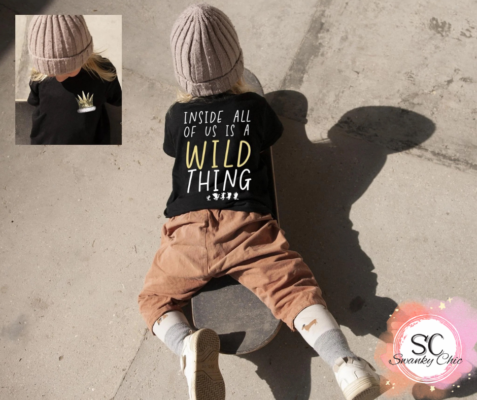 Emily Debney — inside of us is a wild thing: Youth small, black, crewneck tee