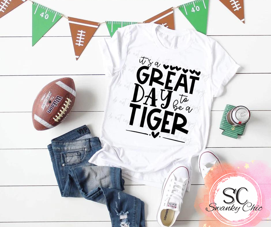 Jessica Cusick Schmidt — Great day to be a tiger: 2X, red, crewneck tee