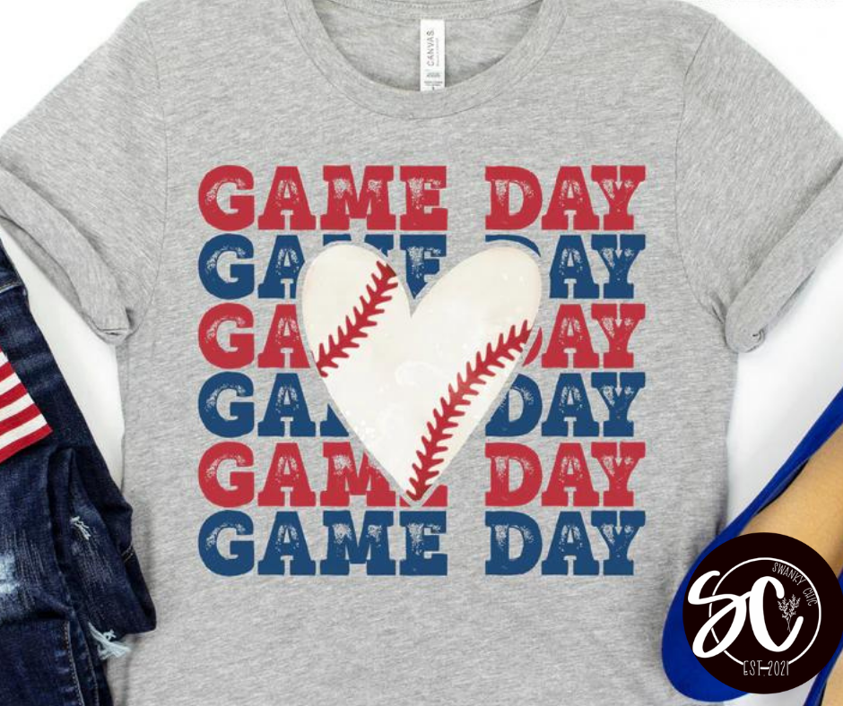 Kaylynn Mitchell — GAME DAY BASEBALL: 2X, athletic Heather, crewneck tee