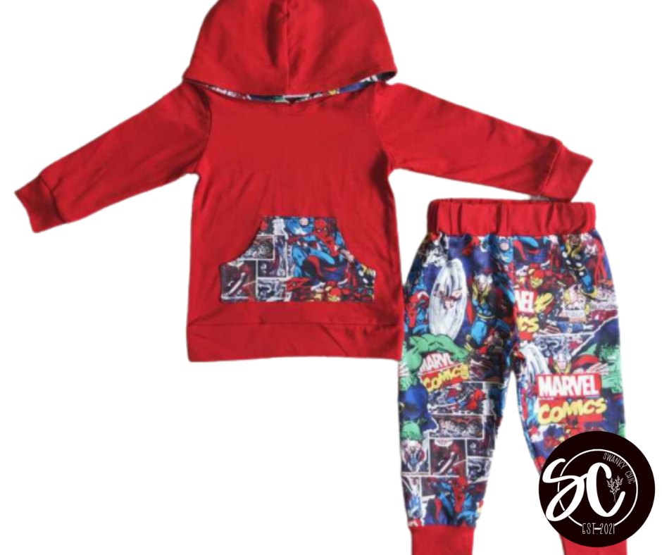 Deionne Taylor — 6/12 mos, Marvel 2pc outfit