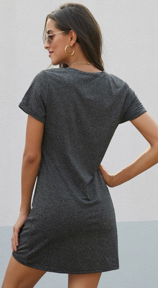 Diana Marshall — medium, Heather black, side knot dress
