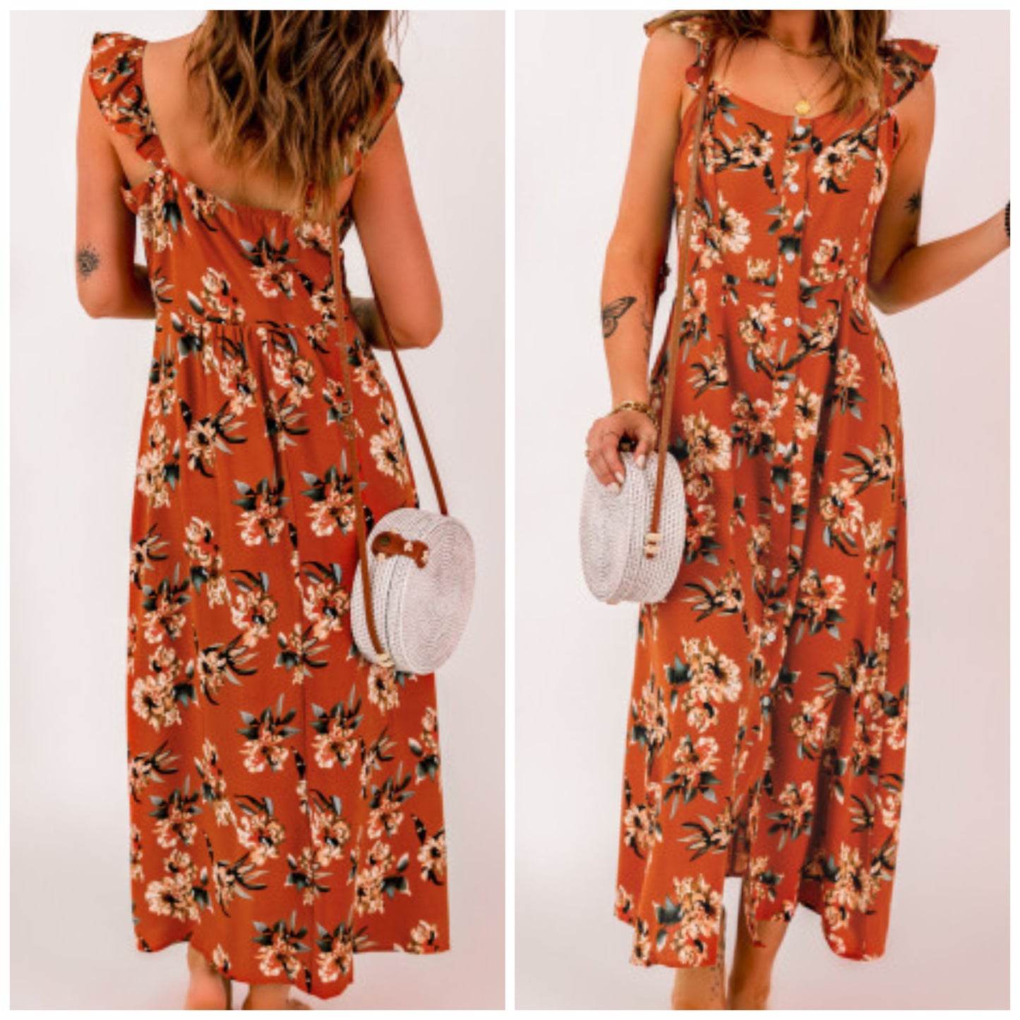 Shanna Childers Pollitt — XL, floral boho maxi dress