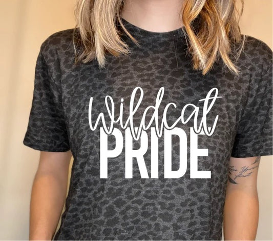 Sarah Gabbard — Wildcat Pride: large, leopard crewneck tee