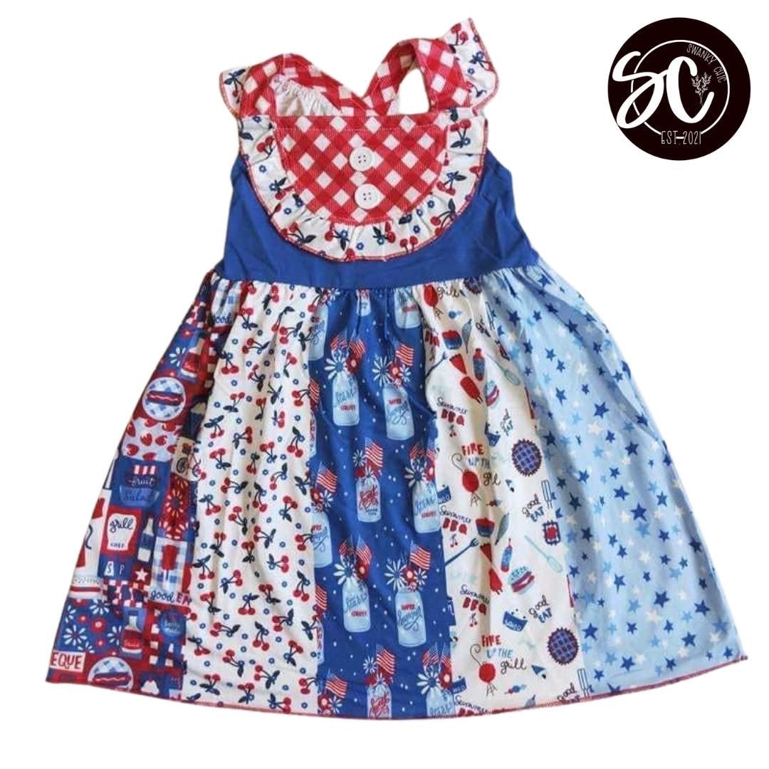 Angi Symons — 7/8 Girl’s, Festive cross back dress