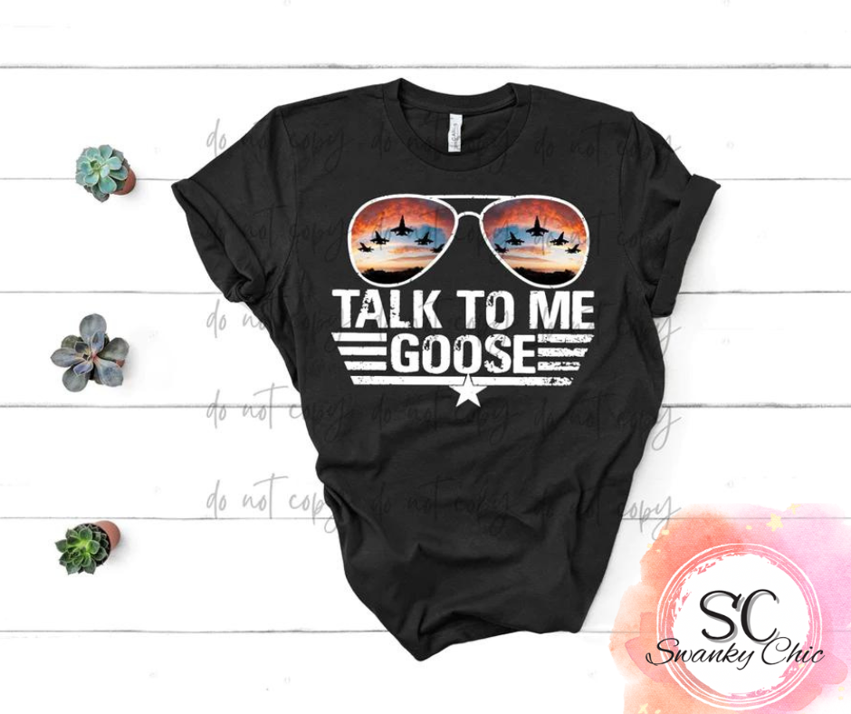 Destini Le Ann — Talk to me goose: Small, black, crewneck tee