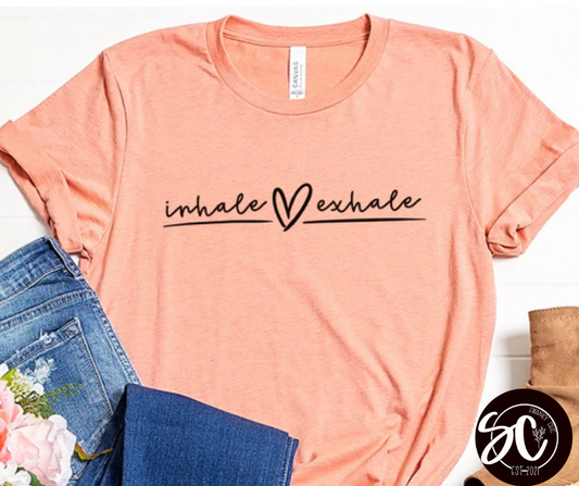 Angela Hankins — Inhale💗Exhale: small, (no white or pink), crewneck tee