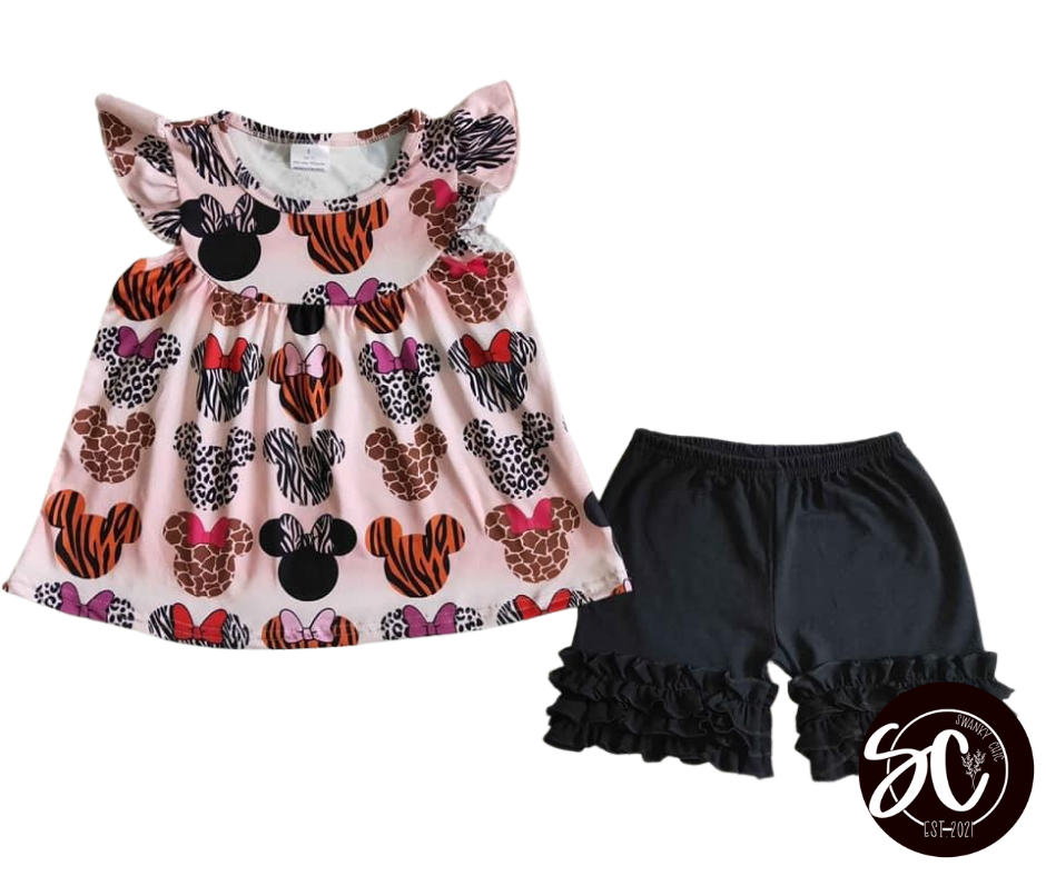 Debra Spalding — 6/7Y, Minnie (wild print)sleeveless 2 pc.