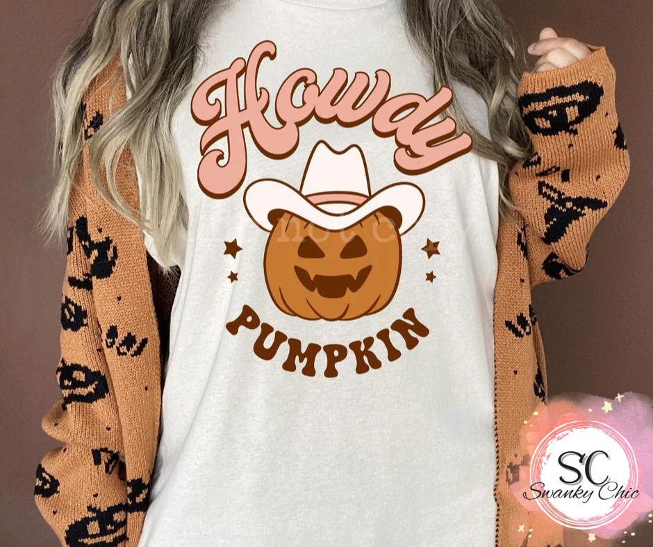 Julia Piercey Hanson — Howdy Pumpkin: Medium, Heather dust, v-neck