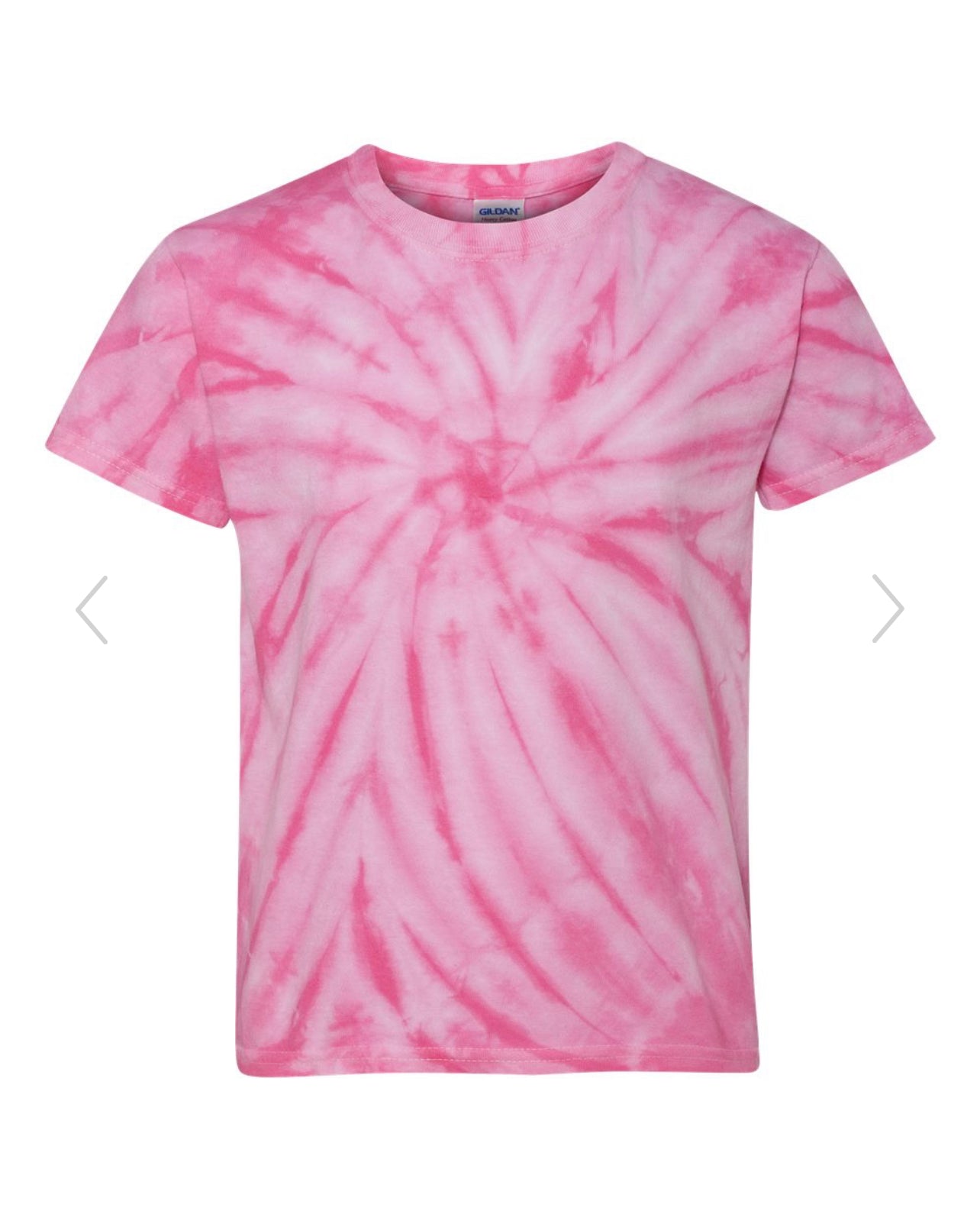 RaeAnn Kennedy— Leopard bunny bandana: Youth Medium, pink tie dye, crewneck tee