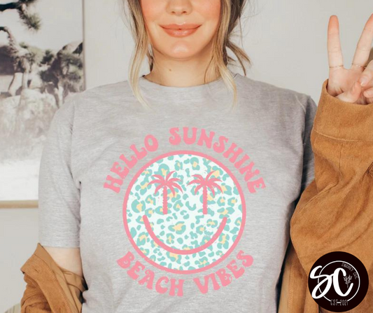 Shannen Carter— Hello Sunshine Beach Vibes: Large, athletic Heather, crewneck tee