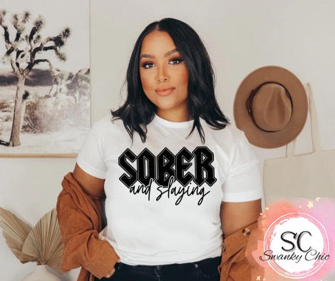 Paige Kassens — Sober and slaying: Medium, white, crewneck tee