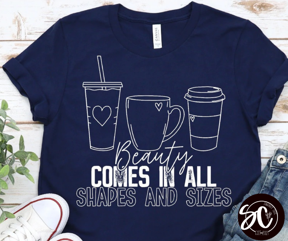 Angi Symons — Beauty comes in all shapes/sizes COFFEE: Large, v-neck tee