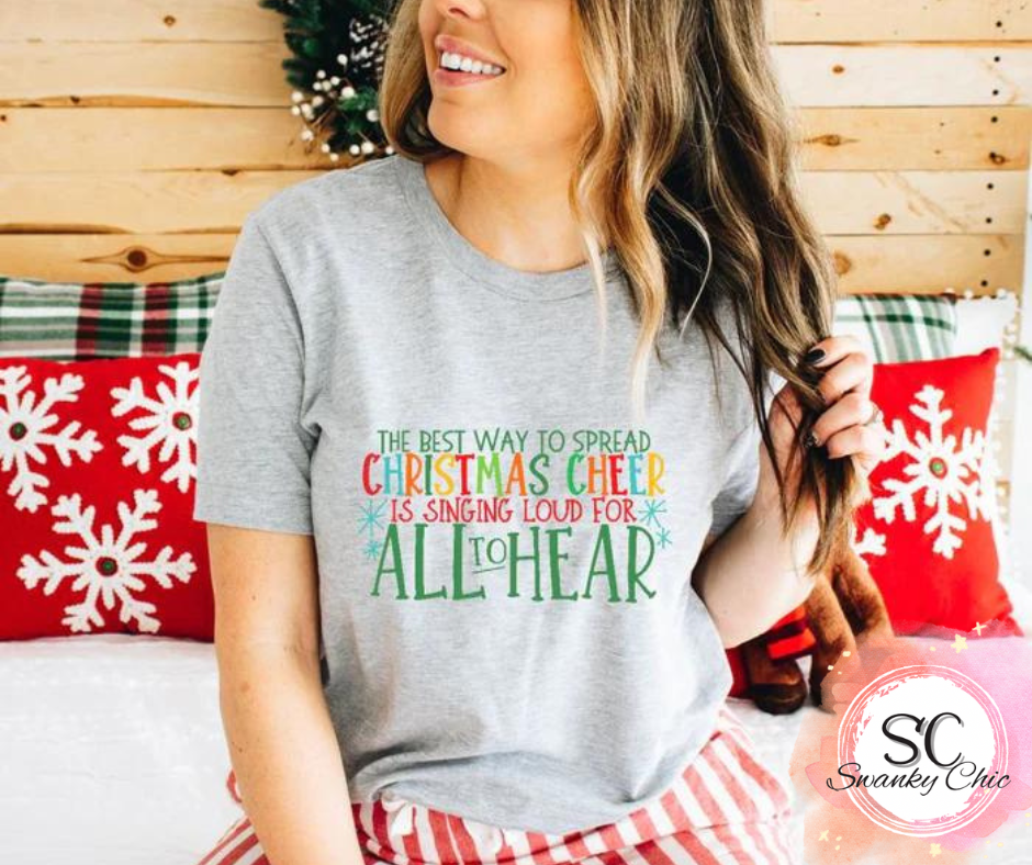 Pam Stokes Hunter — Singing loud for all to hear: 2X, athletic Heather, v-neck tee