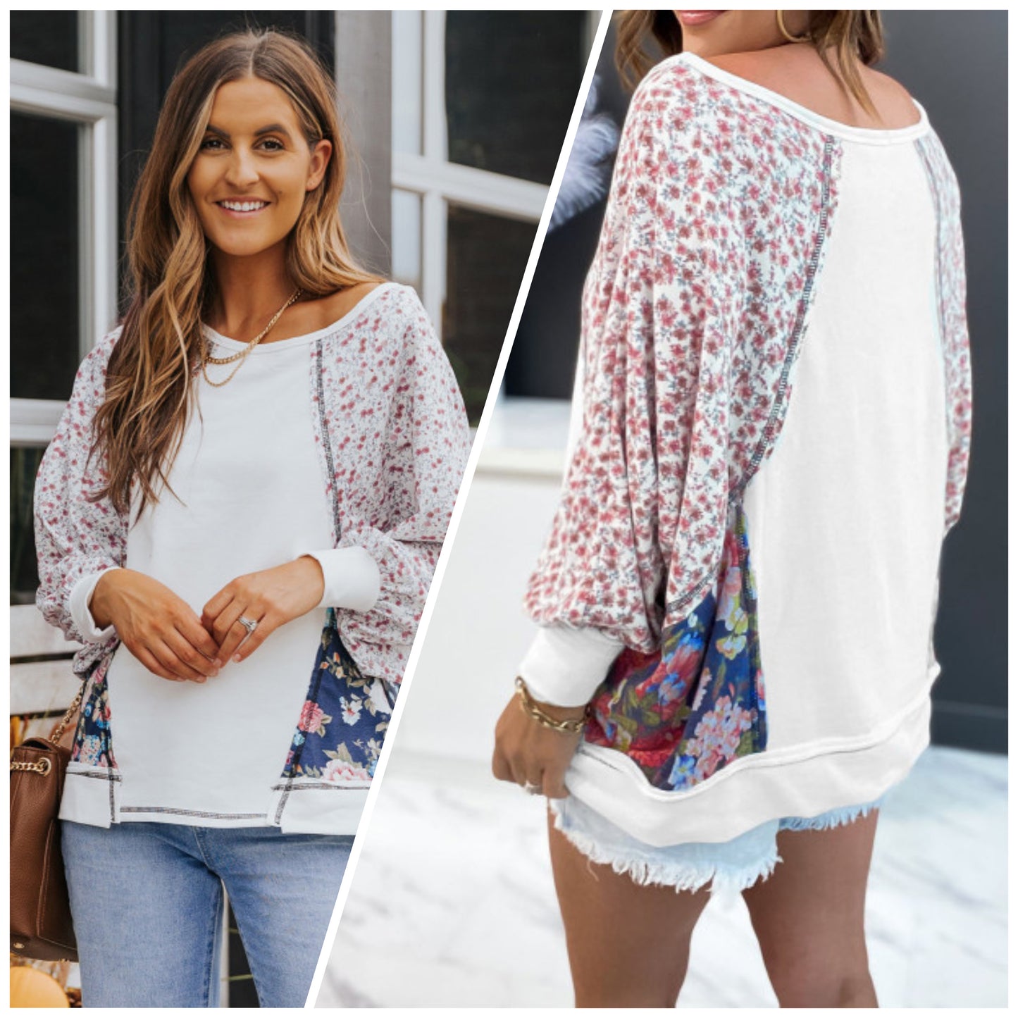 Julia Piercey Hanson — Medium, floral patchwork pullover