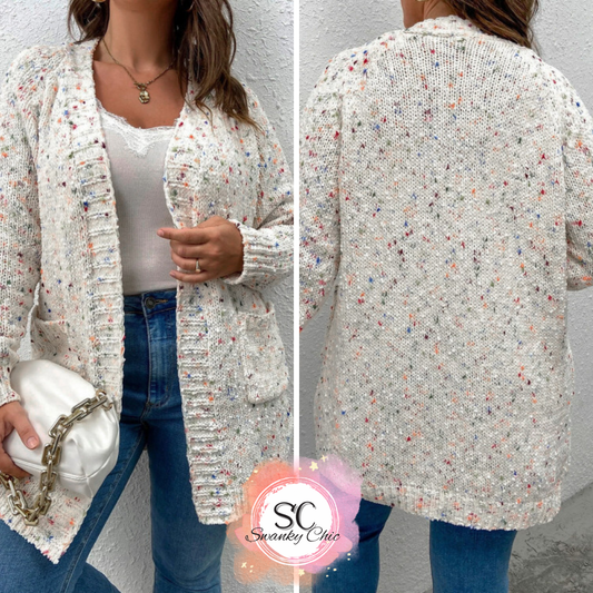 Angela Wood Wilson — Medium, Confetti cardigan