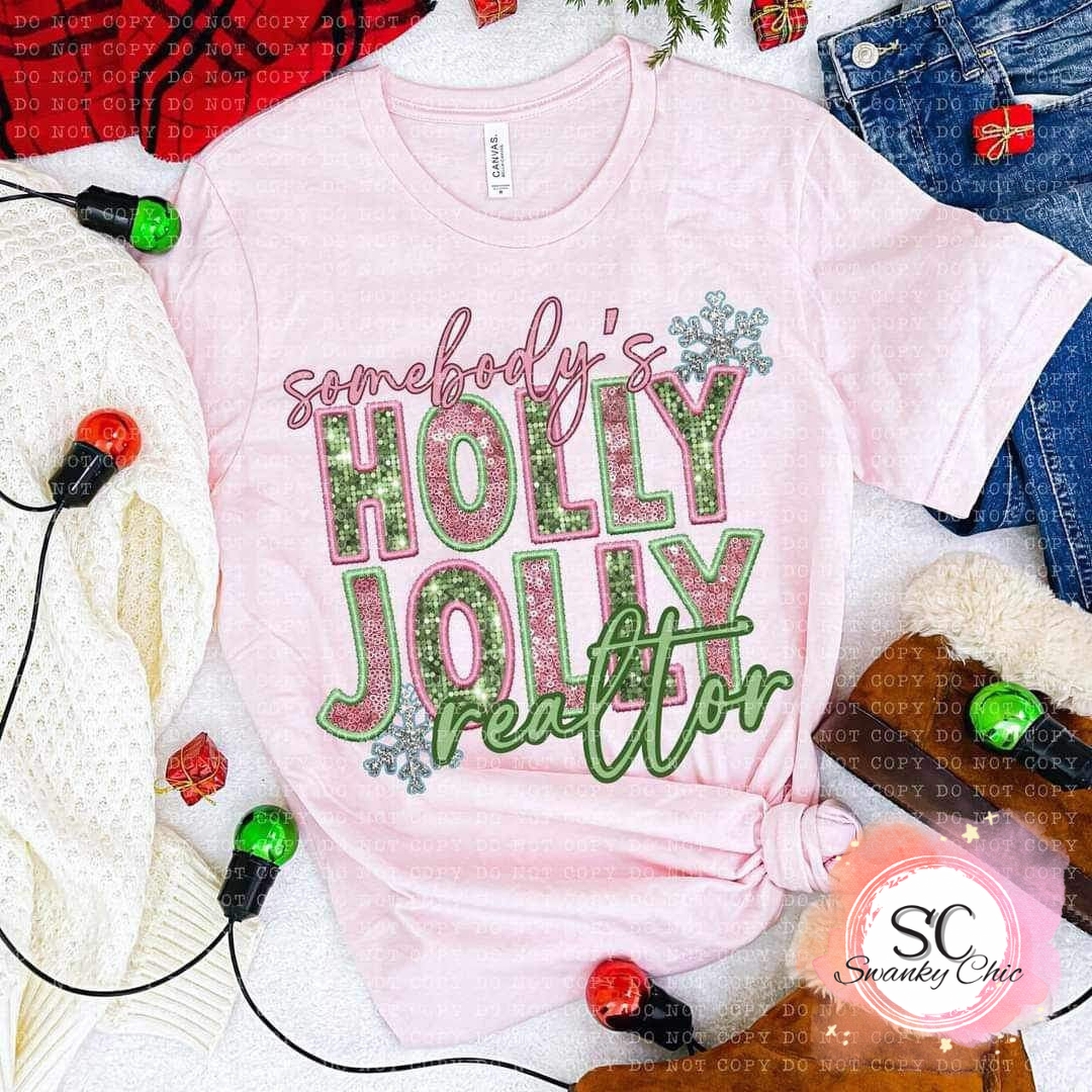 Chandra Falcone — Holly Holly realtor: XL, light pink, crewneck tee