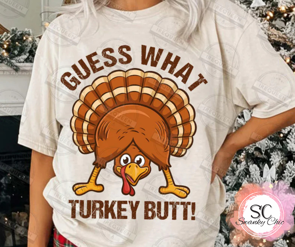 Leslie Stevens Elliott — Guess what turkey butt: as is, Youth Small, Natural, 5000B crewneck tee