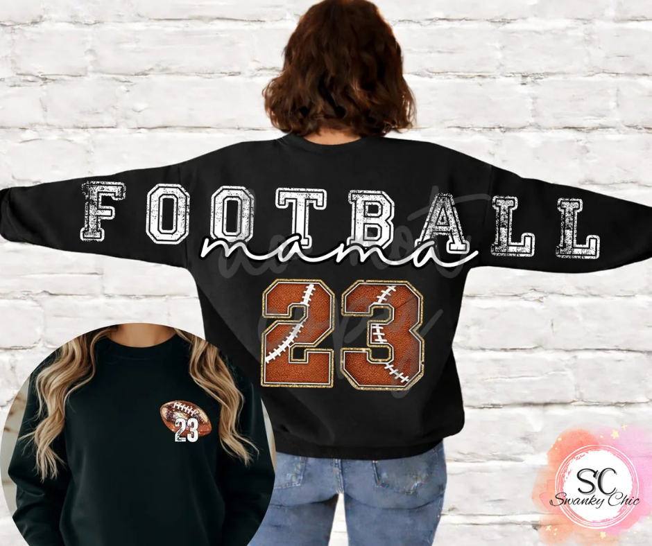 Salena Coletta DePew — F+B Football Mom: Large, Black, Crewneck sweatshirt