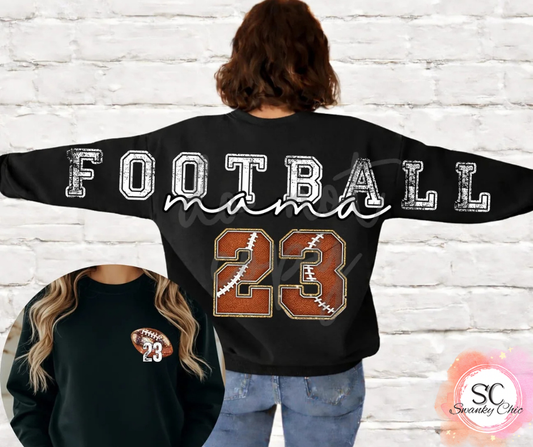 Salena Coletta DePew — F+B Football Mom: Large, Black, Crewneck sweatshirt