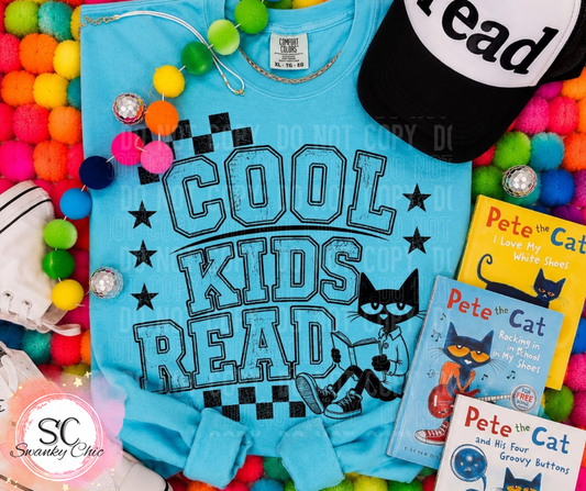 Lori Ward — Cool kids read Pete: Youth Small, pink, CC crewneck tee