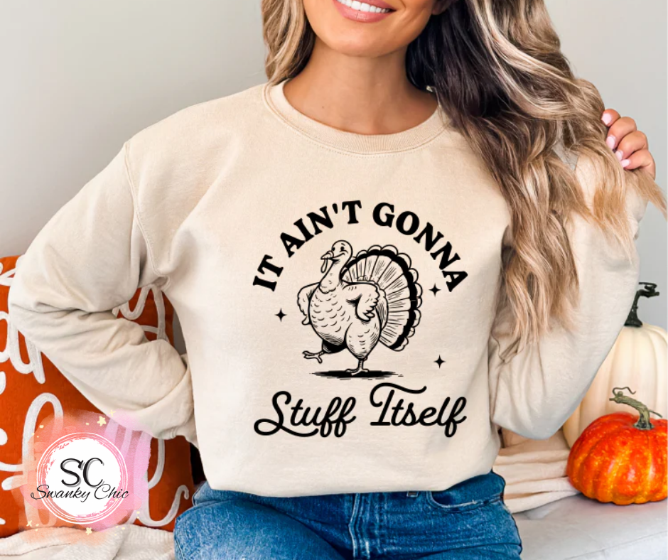 Erika VanHorn — It ain’t gonna stuff itself: 2X, Brick, crewneck sweatshirt