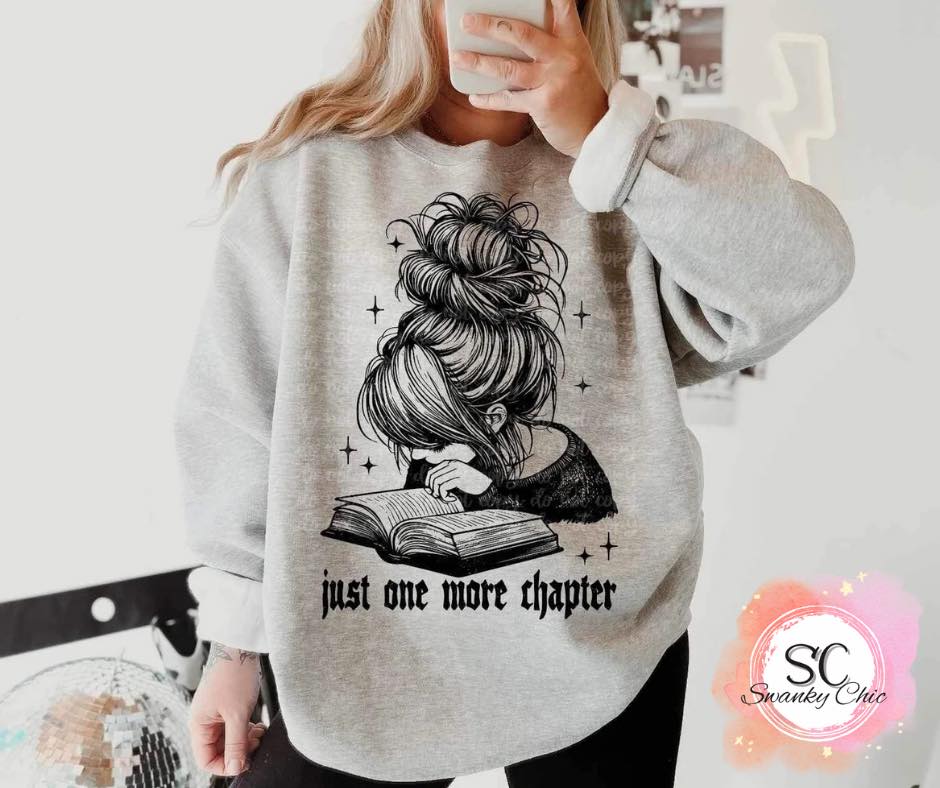 Kimberly Kirk — Just one more chapter: XL, ash, crewneck sweatshirt
