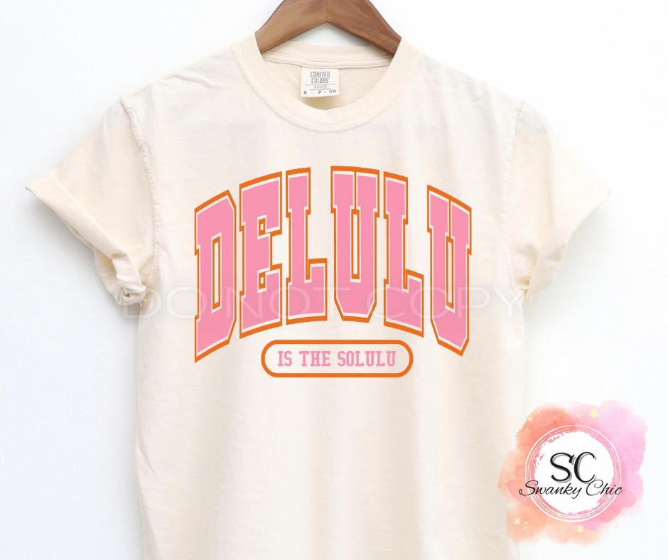 Michelle Spalding — Delulu is the solulu: Large, ivory 1717, crewneck sweatshirt