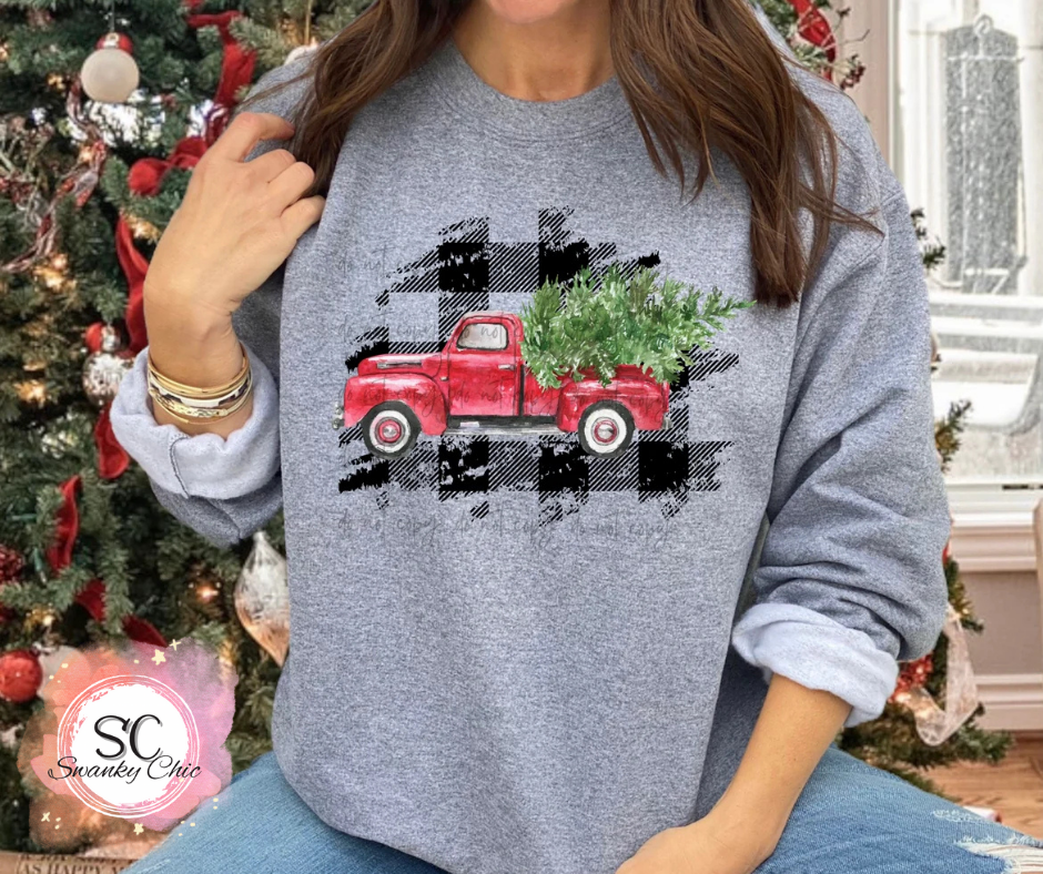 Michelle Spalding — Red truck: Large, grey, crewneck tee
