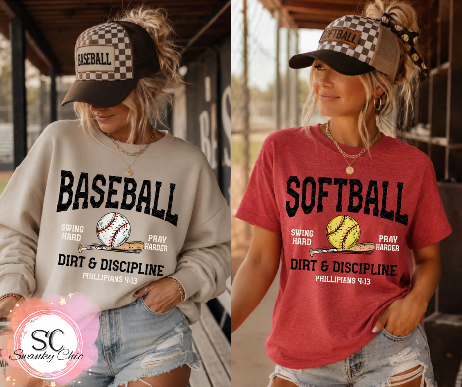 Lori Ann — Baseball Phillipians 4:13: Small, blue, v-neck tee