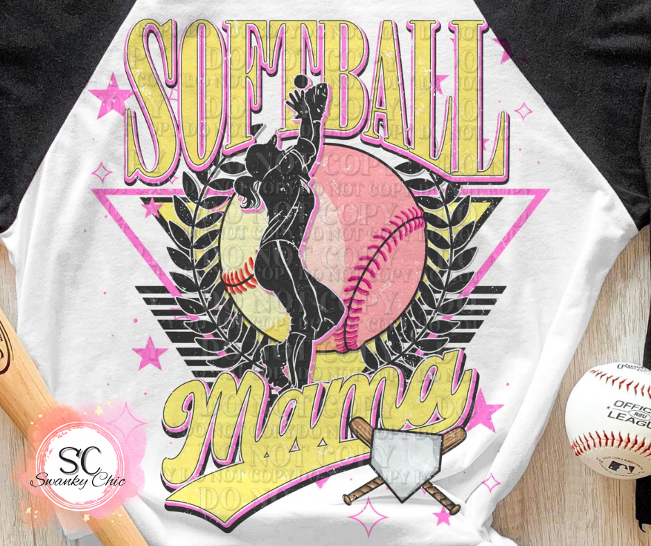 Kelsey Perez — Softball Mama: 2X, white body, black raglan sleeves