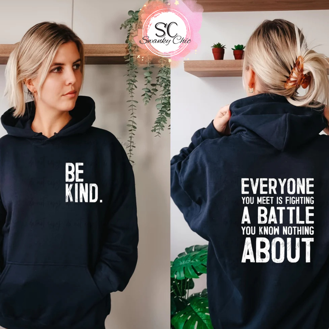 April Wheatley Boctor — (f+b)Be Kind.: XL, black, zip-up hoodie