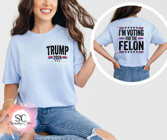 Stephanie Kamps — (f+b)Trump 2024 voting for the felon: 2X, deep Heather, crewneck tee