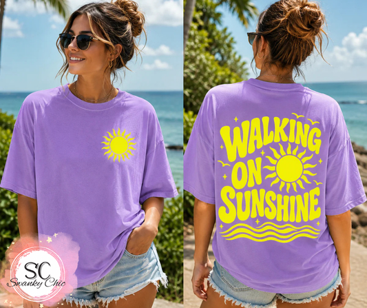Angi Symons — (F+B) Walking on sunshine: Large, CC Violet, 1717 Crewneck tee
